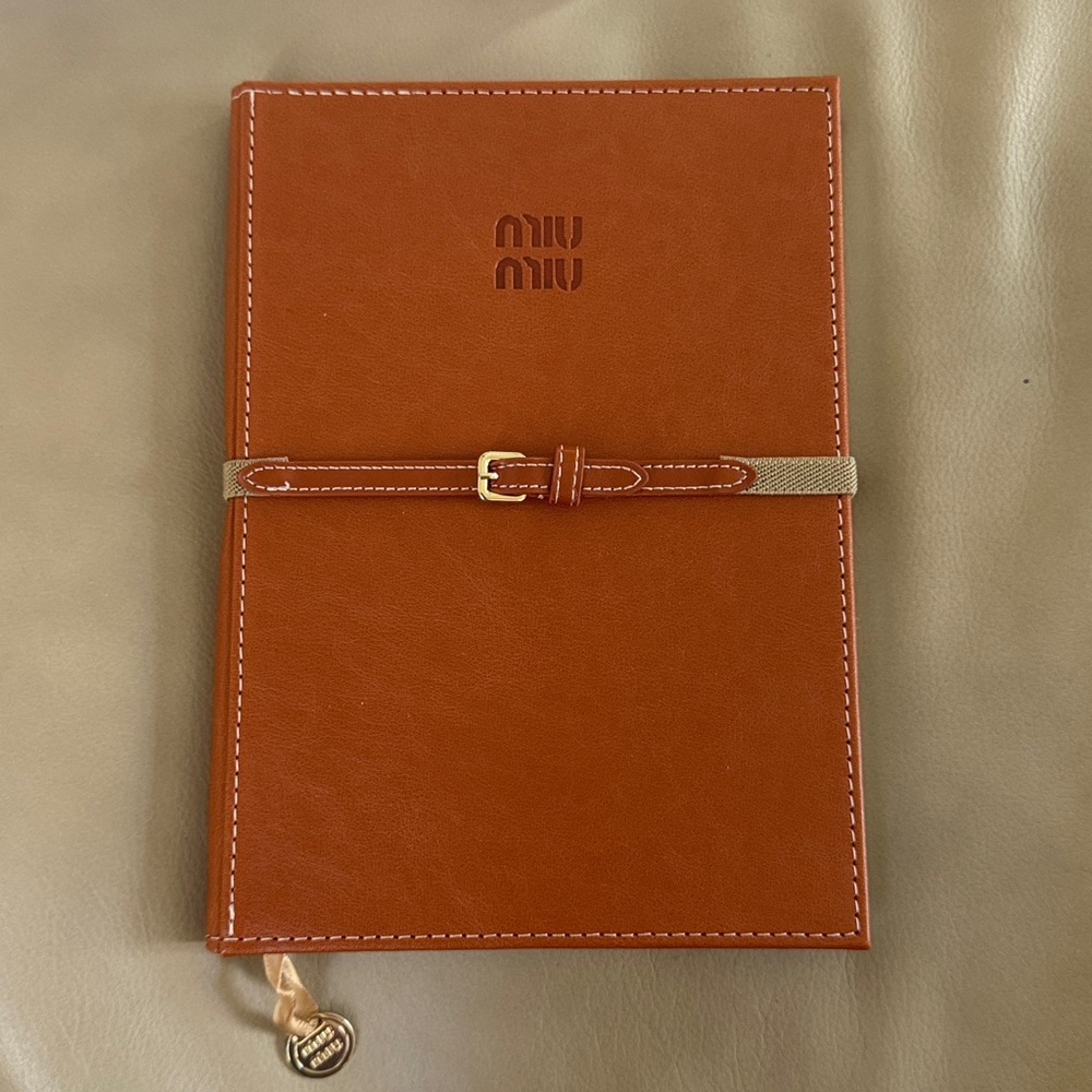 Miu Miu Cream and Brown Notebook